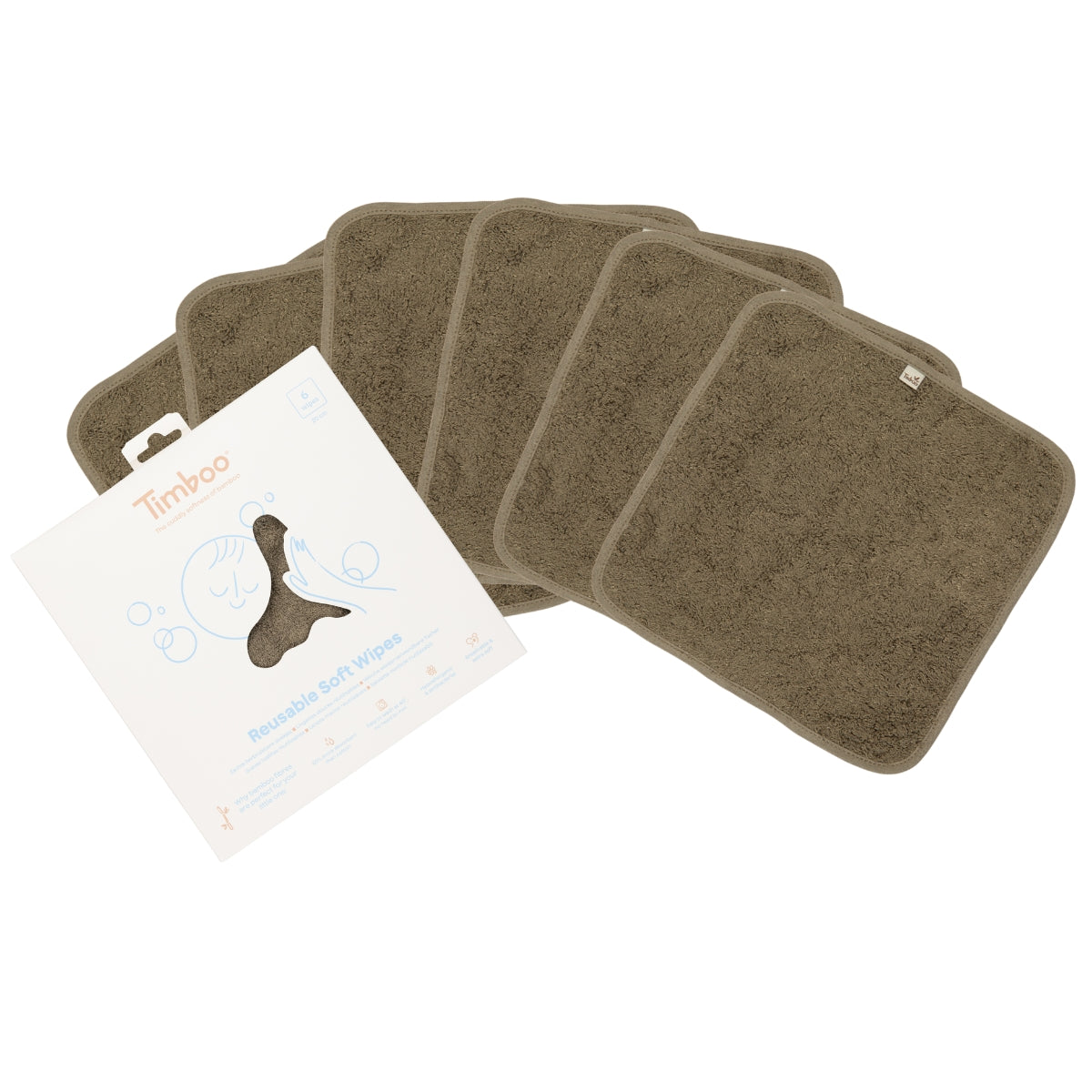 Reusable soft wipes (6 pieces)